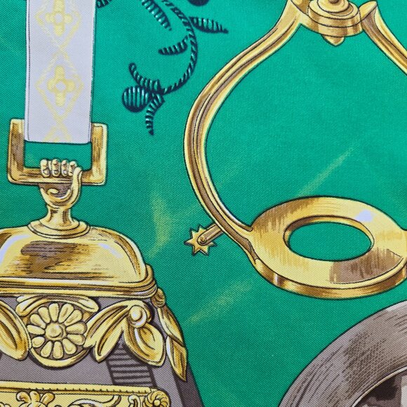 Hermès Vintage Silk Scarf Étriers Stirrups Equestrian Hand Rolled - Picture 9 of 16